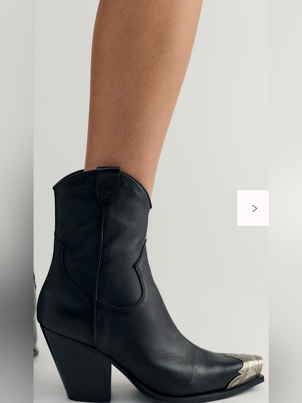Free People BRAYDEN Black Western Boots US 7.5 $298 New Gorgeous!   Perfect